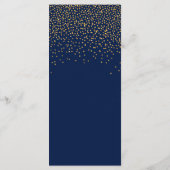 Menu Navy Blue & Glam Gold Confetti Wedding (Achterkant)