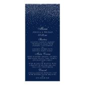 Menu Navy Blue & Glam Silver Confetti Wedding (Voorkant)