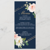 Menu Navy Blue Gold Blush Wedding (Voorkant)