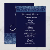 Menu Navy Blue Grunge Wedding (Voorkant / Achterkant)