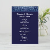 Menu Navy Blue Grunge Wedding (Staand voorkant)
