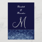 Menu Navy Blue Grunge Wedding (Achterkant)