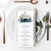 Menu Navy Blue Pumpkin-valsbruiloft of Shower