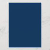 Menu Navy Blue Stripes en Gold Wedding Reception (Achterkant)