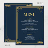 Menu Navy Gold 80th Birthday Dinner Party