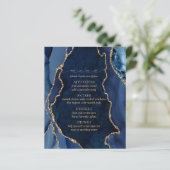 Menu Navy Marble & Gold Agate Wedding (Staand voorkant)