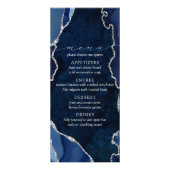 Menu Navy Marble & Silver Agate Wedding (Voorkant)