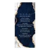 Menu Navy Marble, White & Gold Agate Wedding (Voorkant)