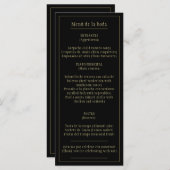 Menú Negro y of Clásico Bilingüe Español e Inglés Menu (Voorkant / Achterkant)