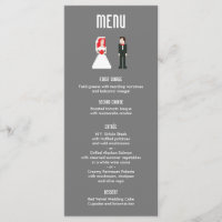 Menu Nerdy 8-bits Bride & Groom
