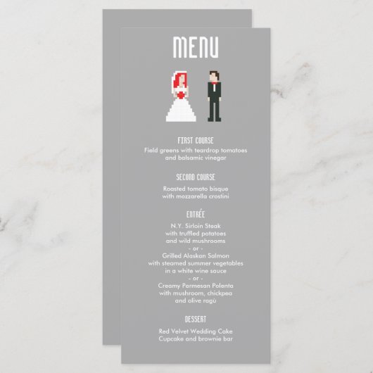 Menu Nerdy 8-bits Bride & Groom (Voorkant / Achterkant)