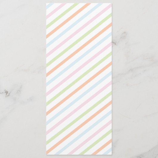 Menu Neutrale stripe Baby shower (Achterkant)