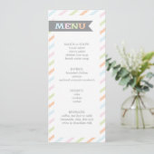 Menu Neutrale stripe Baby shower (Staand voorkant)