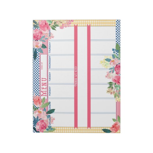 Menu-Notitieblok Notitieblok (Linkerzijde)