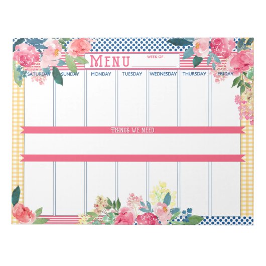 Menu-Notitieblok Notitieblok (Voorkant)