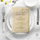 Menu Old Paper Vintage Wedding