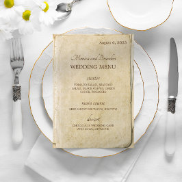 Menu Old Paper Vintage Wedding