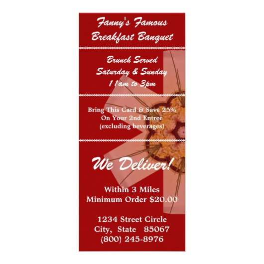 Menu Ontbijtende banquet Brunch (Achterkant)