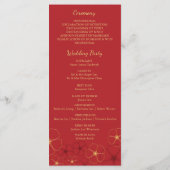 Menu Ontvangst rode en goudkerriebloesems (Achterkant)