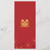 Menu Ontvangst rode en goudkerriebloesems (Achterkant)