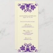 Menu Ontvangst van decoratieve zegels (paars) Kaart (Voorkant / Achterkant)