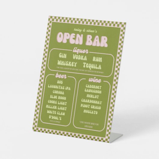 Menu Openingsbalk Retro Reclamebord Met Voetstuk (Voorkant)