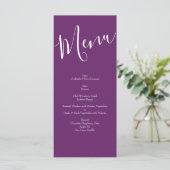 Menu Oranje en Paarse plum Peony en Roos Wedding (Staand voorkant)