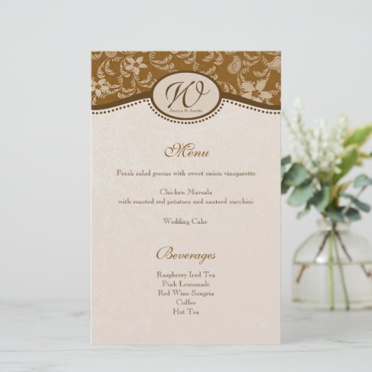 Menu Oude westerse  stijl (Staand voorkant)