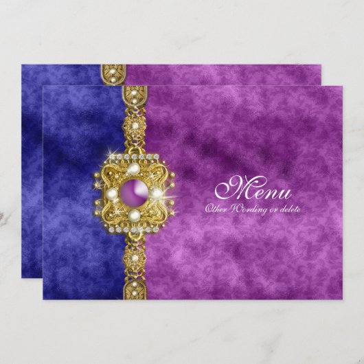 menu paars blauw demask (Voorkant / Achterkant)