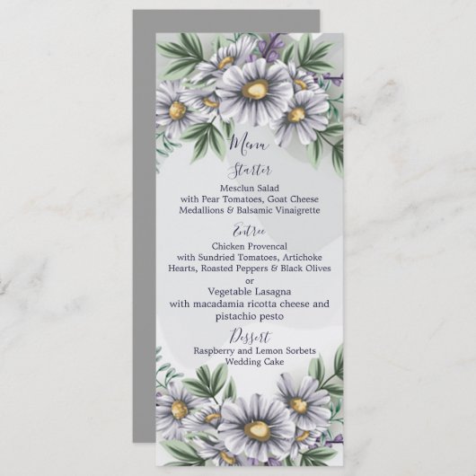 Menu Paars waterverf (Voorkant / Achterkant)