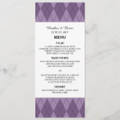 Menu Paarse Argyle Wedding (Voorkant)