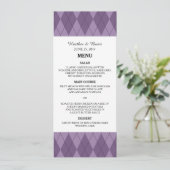 Menu Paarse Argyle Wedding (Staand voorkant)