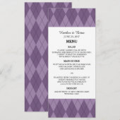 Menu Paarse Argyle Wedding (Voorkant / Achterkant)