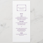 Menu Paarse Deco Chic Wedding (Voorkant)