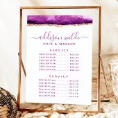 Menu Paarse en Gold Waterverf Service Prijs