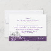 Menu Paarse en witte Floral Wedding Keuze RSVP (Voorkant)