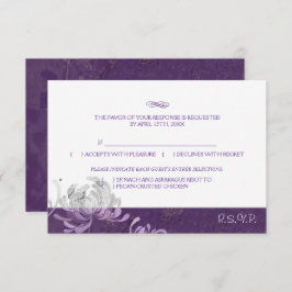 Menu Paarse en witte Floral Wedding Keuze RSVP