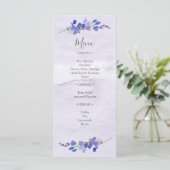 Menu Paarse Waterverf Floral Shower (Staand voorkant)