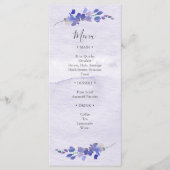 Menu Paarse Waterverf Floral Shower (Voorkant)