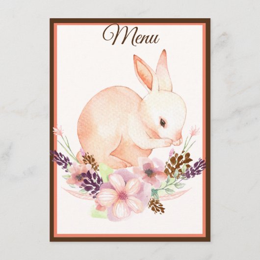 Menu Paasbunny Peach (Achterkant)