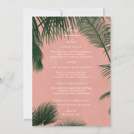 Menu Palm Springs (Voorkant)