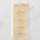 Menu partijfeestmaal | Elegant Dark Ecru Set Kaart (Voorkant)