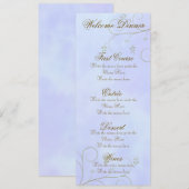 Menu partijfeestmaal | Elegant Light Blue Set (Voorkant / Achterkant)