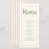 Menu Pastel Handwriting Typography Retro Weddensch (Voorkant / Achterkant)