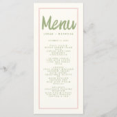 Menu Pastel Handwriting Typography Retro Weddensch (Voorkant)