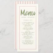 Menu Pastel Handwriting Typography Retro Weddensch (Voorkant / Achterkant)