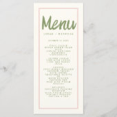 Menu Pastel Handwriting Typography Retro Weddensch (Voorkant)