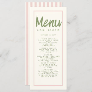 Menu Pastel Handwriting Typography Retro Weddensch