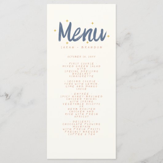 Menu Pastel Handwriting Typography Retro Weddensch (Voorkant)