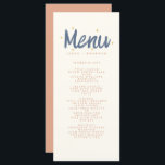 Menu Pastel Handwriting Typography Retro Weddensch<br><div class="desc">Oranje Dar Blue Pastel Handwriting Typography Retro Wedding Menu</div>